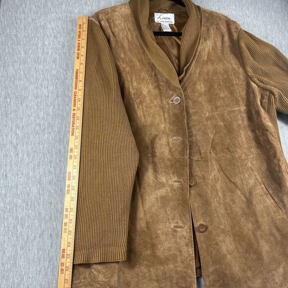 Línea By Louis Dell’Olió 100% Suede Jacket Tan Button Up Size 1X - Picture 13 of 14